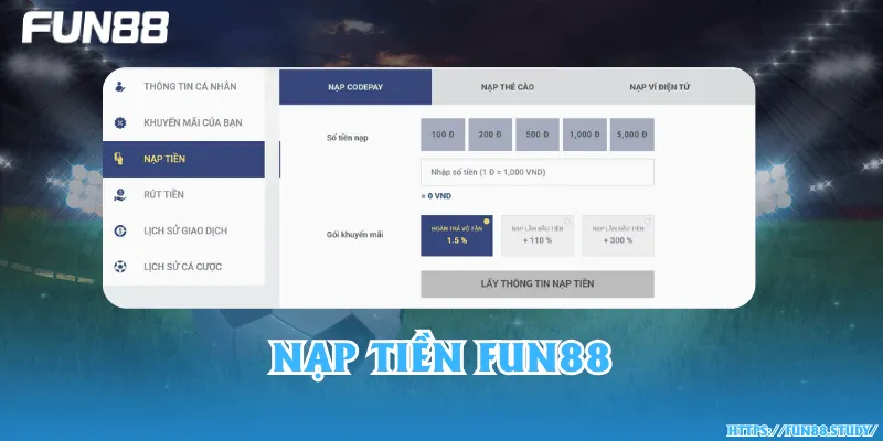 Nạp tiền Fun88